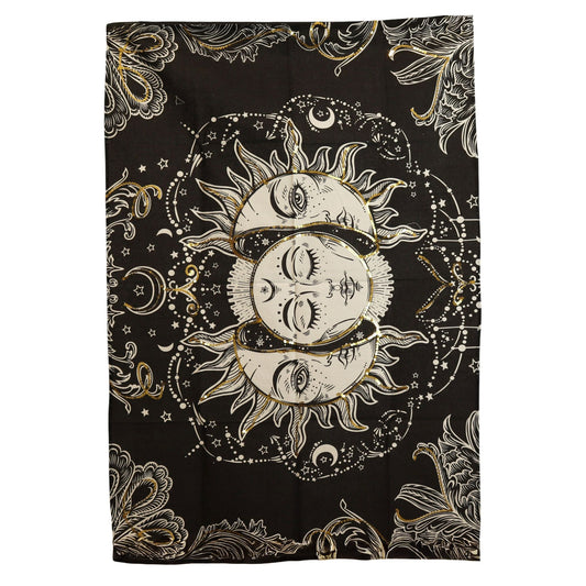 Illuminate your sacred space with the warm, empowering energy of this Sun Goddess Cotton Wall Art, a beautifully detailed tapestry honouring the radiant divine feminine. The artwork features the Sun Goddess surrounded by vibrant solar colours, symbolising vitality, confidence, creativity, and spiritual illumination.

Handmade in India and sized at 70 x 110 cm, this lightweight cotton hanging is easy to display and perfect for meditation rooms, yoga studios, healing spaces, bedrooms, or any sanctuary seeking