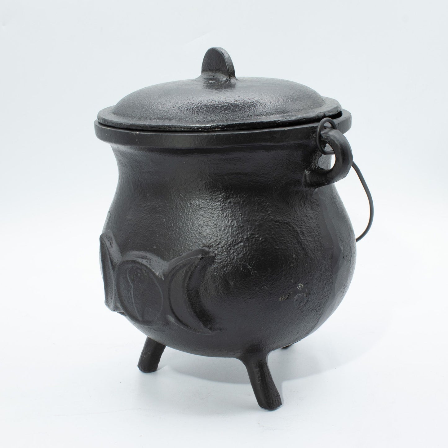 Extra Huge Cast Iron Triple Moon Cauldron 23x18cm – 4kg+ Ritual Pot