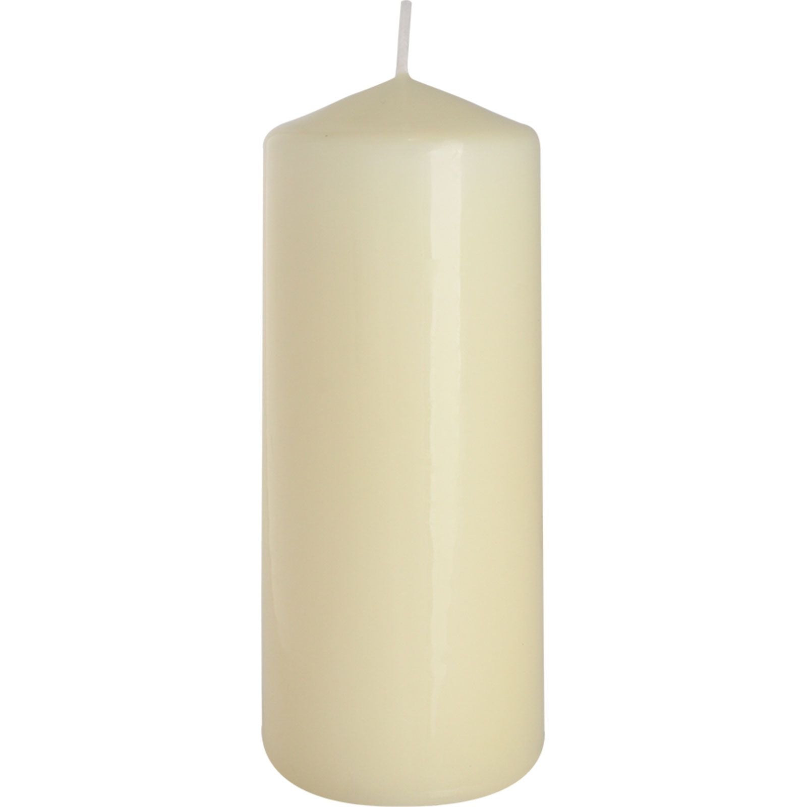 Beige candle on a white background