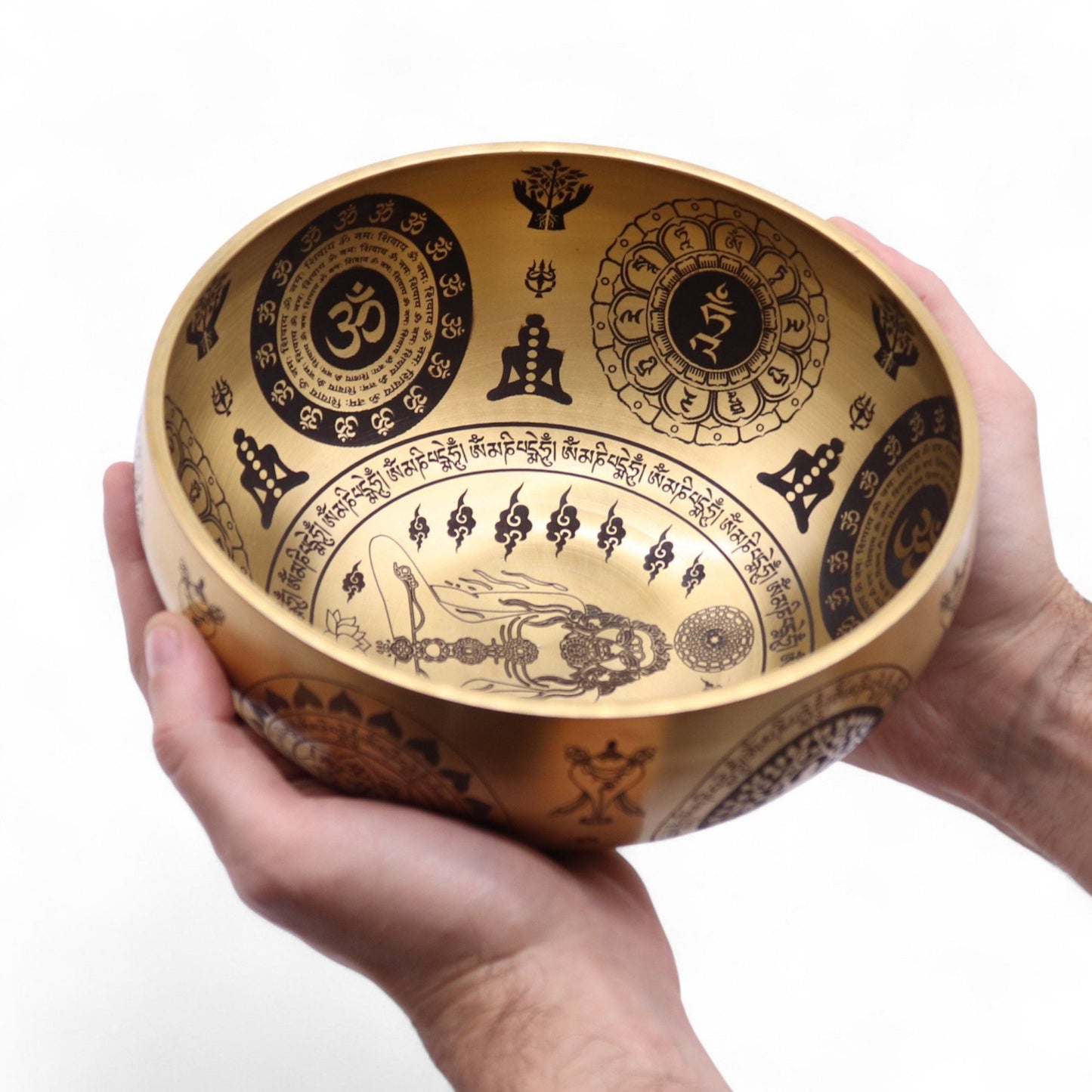 Pure Brass Etched Yogi - Set of 4 - Approx 3.85kg