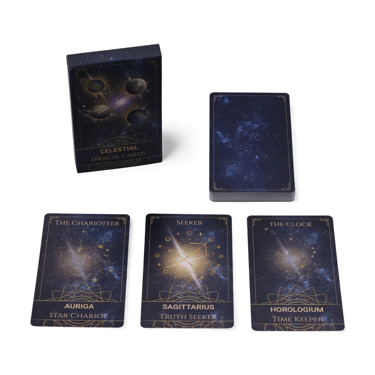Awaken your cosmic intuition and step into the mysteries of the stars with the Celestial Energy Atlas Oracle Cards, a 40-card deck exploring the wisdom of planets, constellations, and star signs. Designed to guide you through both the night sky and your inner universe, each card channels the energy of a celestial body, offering insights that align with the rhythms of the cosmos.

From Mars’ warrior spirit to Libra’s divine balance, every draw delivers a message of clarity, connection, and expansive perspect