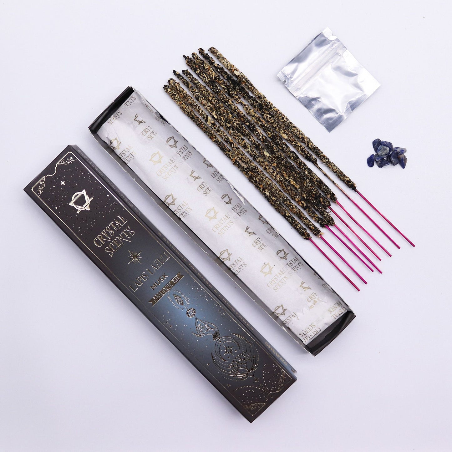 Musk Smudge Incense with Lapis Lazuli – Grounding Celestial Ritual Set