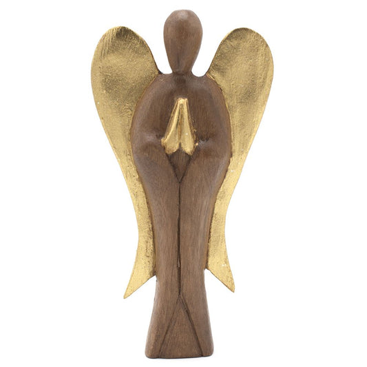 “Hati-hati” is the Indonesian phrase for “take care” – a blessing carried in the form of these guardian angels.

This Hati-Hati Guardian Angel stands 20cm tall, lovingly hand-carved by skilled artisans in rural Indonesia. Each piece is carefully shaped from sustainable wood, then sun-dried, polished, and delicately painted to life. The result is a unique angel that carries with it the heartfelt prayer of protection and care.

The tradition of Hati-Hati angels comes from the words spoken daily across Indones