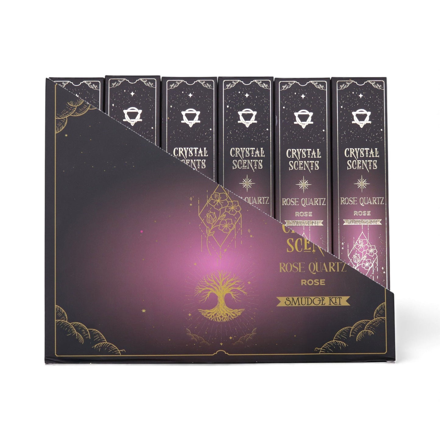 Rose Smudge Incense with Rose Quartz – Heart Healing Ritual Aroma Set