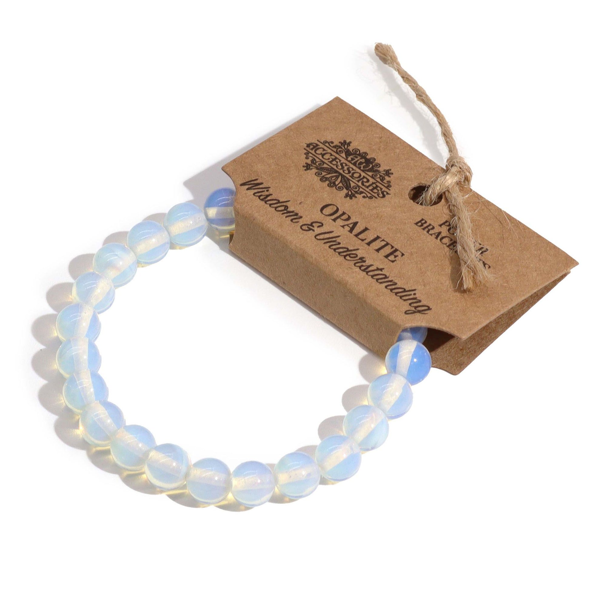 Opalite design will look lovely with any outfit. And not only that but Opalite has its own individual benefits. It is said to help overcome fatigue and also stabilise mood swings.

Gemstones sizes diameter is apprx. 8mm &nbsp; &nbsp;