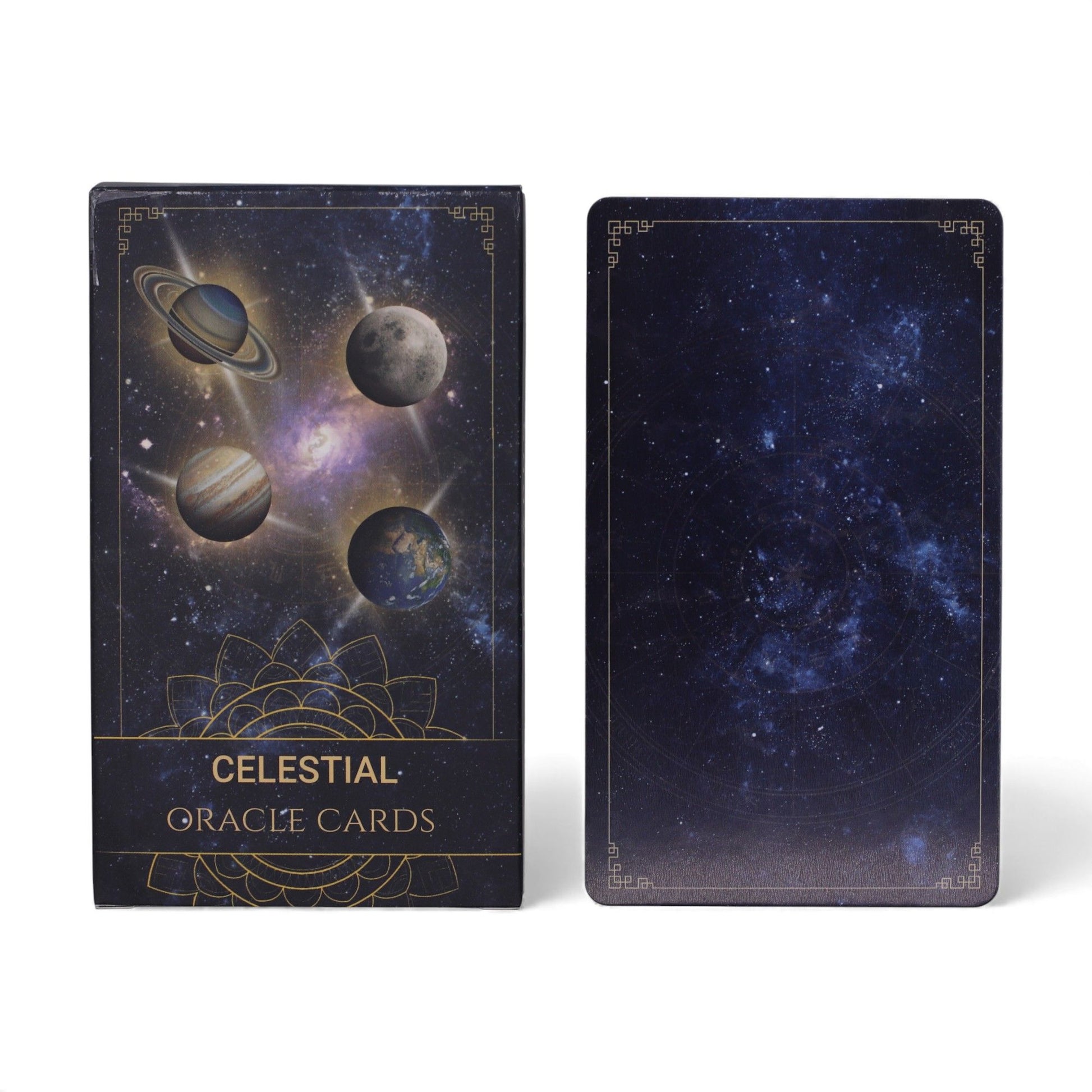Awaken your cosmic intuition and step into the mysteries of the stars with the Celestial Energy Atlas Oracle Cards, a 40-card deck exploring the wisdom of planets, constellations, and star signs. Designed to guide you through both the night sky and your inner universe, each card channels the energy of a celestial body, offering insights that align with the rhythms of the cosmos.

From Mars’ warrior spirit to Libra’s divine balance, every draw delivers a message of clarity, connection, and expansive perspect