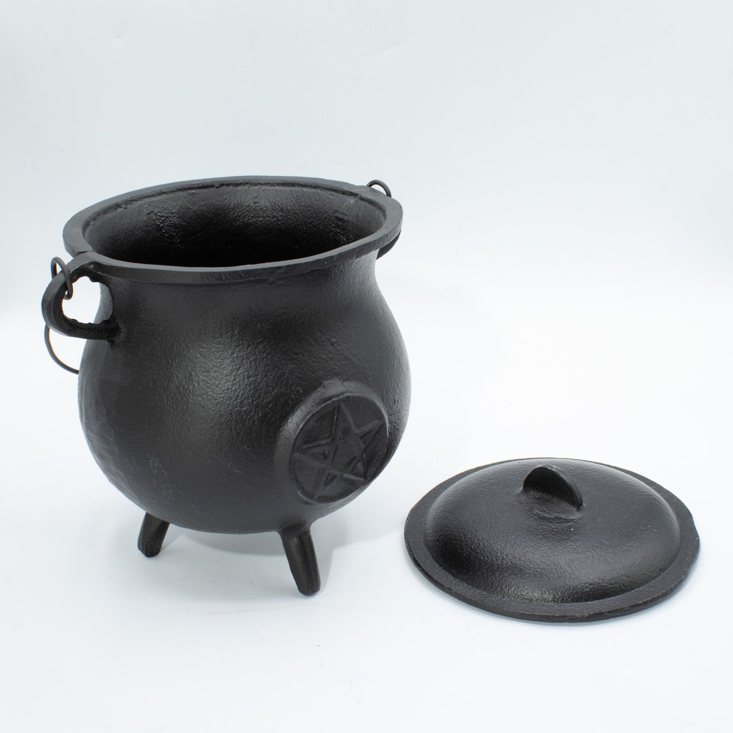 Large Cast Iron Pentagram Cauldron – Ritual & Altar Bowl