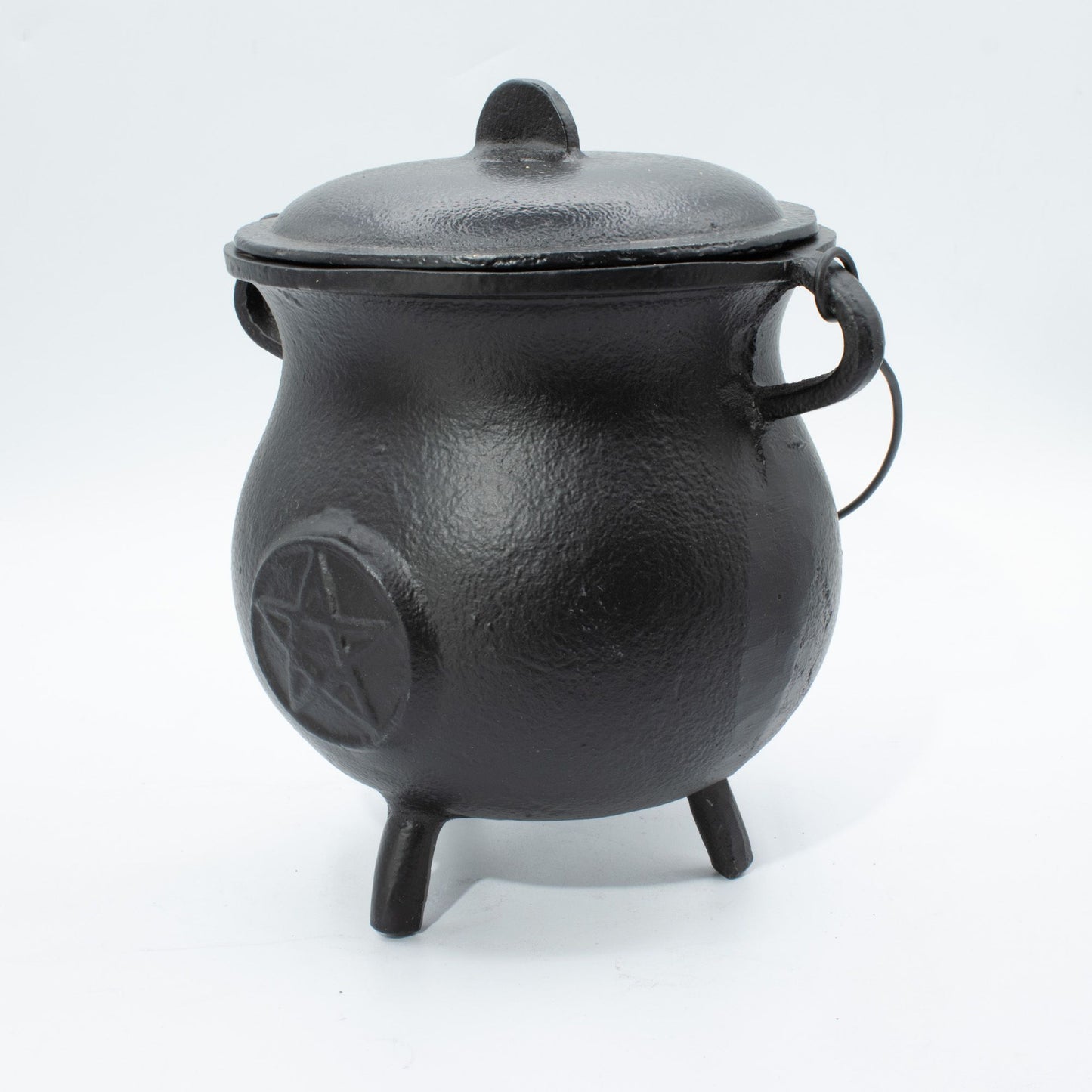 Large Cast Iron Pentagram Cauldron – Ritual & Altar Bowl