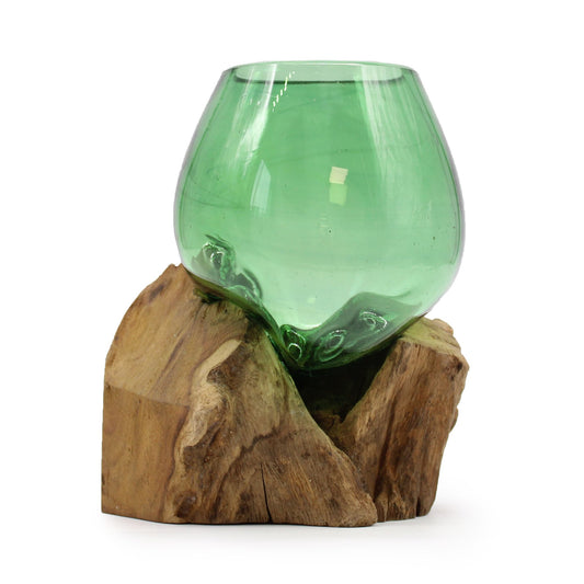 Recycled Beer Bottles – Small Bowl on Wood