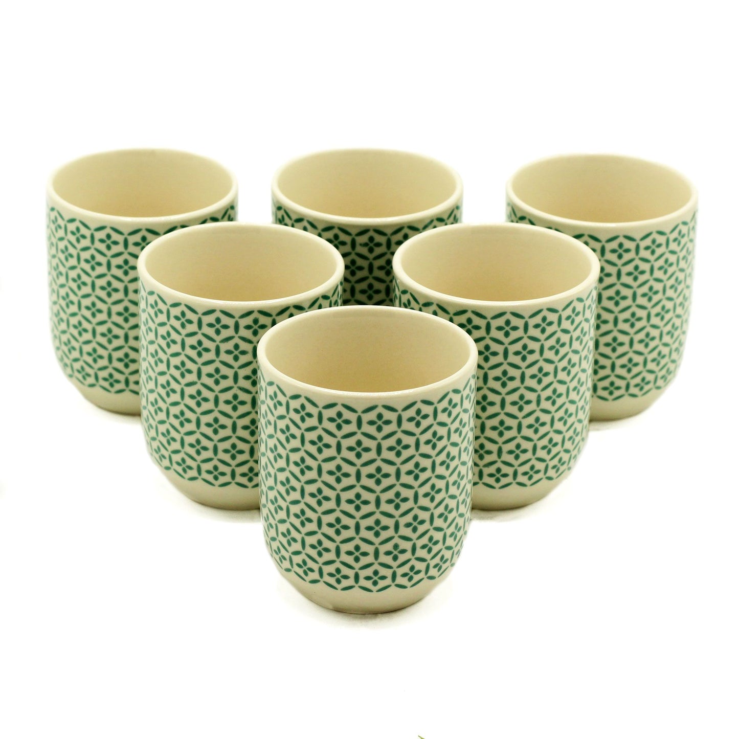 From The Witches’ Garden comes a captivating set of Herbal Tea Cups – Green Mosaic, crafted to enhance your tea rituals with charm and elegance. These small, handleless cups allow you to feel the warmth of your tea directly in your hands, deepening your connection to the aromas, flavors, and sacred moment of sipping.

Featuring a beautiful green mosaic pattern, each cup brings a touch of mystical artistry to herbal infusions, meditation, or spiritual gatherings. Ideal for intimate tea ceremonies or as a tho
