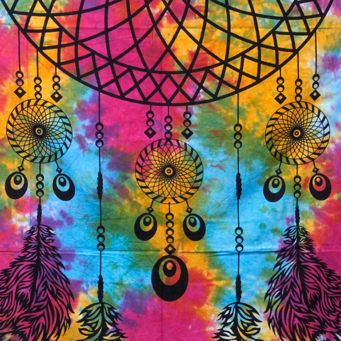 Dreamcatcher Bedspread | Cotton Wall Hanging | Boho Witchy Bedroom Decor