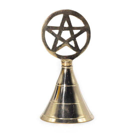 Call upon clarity and sacred sound with this handcrafted Altar Brass Bell – Pentagram, designed to resonate with both power and intention. Crowned with an openwork pentagram, the bell embodies protection, balance, and spiritual connection, making it an essential tool for witches, pagans, and spiritual practitioners.

Standing 10.5cm tall, this bell is forged from solid brass by skilled artisans in India, its polished surface lending timeless beauty to any altar or ritual space. With a satisfying weight and 