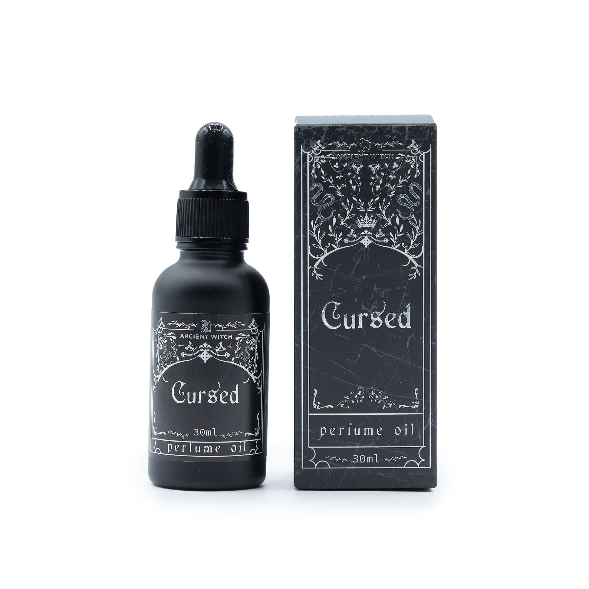 ancient witch perfume oil, cursed perfume, dark fragrance, spiced perfume oil, ritual scent, witch perfume, gothic fragrance, amber musk perfume, incense fragrance, alternative perfume