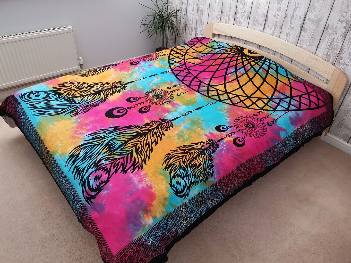 Dreamcatcher Bedspread | Cotton Wall Hanging | Boho Witchy Bedroom Decor