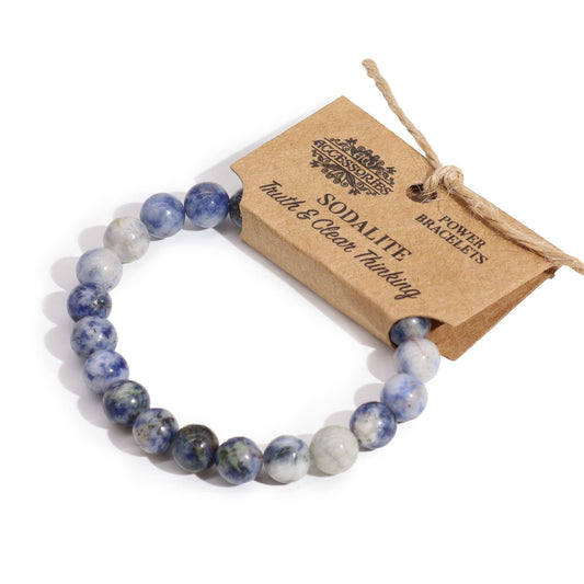 This beautiful &nbsp;Power bracelet will amazing in any store. It's Sodalite design will look lovely with any outfit. And not only that but Sodalite has its own individual benefits. It is said to help studying and being good for communication in yourself and writing.&nbsp;

Gemstones sizes diameter is apprx. 8mm &nbsp; &nbsp;&nbsp;