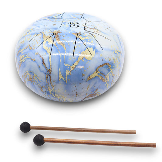 Let your spirit soar with the Med Hapi Drum Blue Sky — a sacred sound healing instrument designed to open space, calm the mind, and elevate your energy. With a resonant 8-tone scale, this 22x18cm steel tongue drum offers a deeper, fuller sound that brings balance to body, mind, and aura.

Tuned to help align the chakras and invoke serenity, this drum is ideal for meditation, energy work, and ceremonial use. The tranquil blue finish evokes the expansive sky, encouraging a sense of openness, clarity, and inne