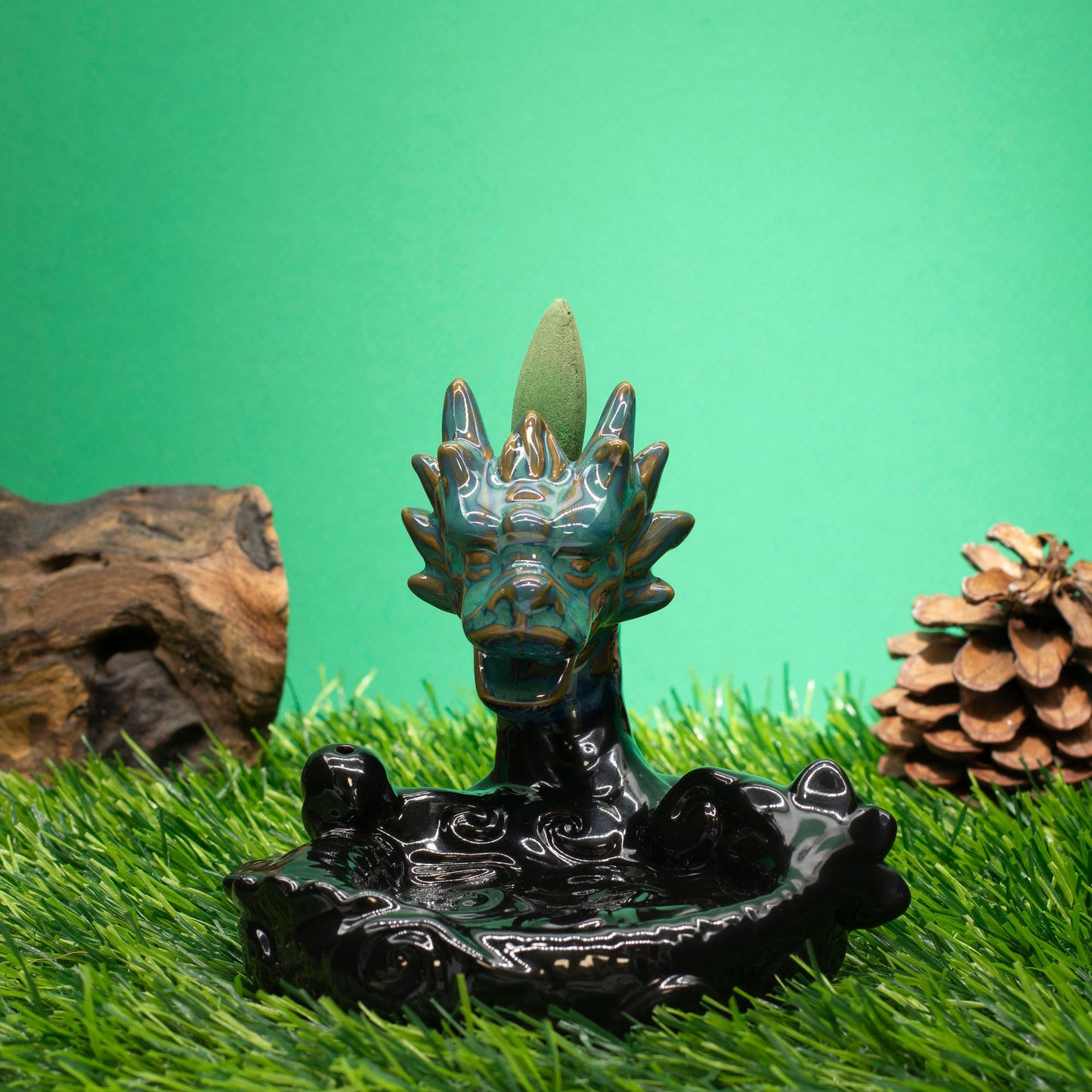 Large Dragon Pool Backflow Incense Burner – Waterfall Smoke