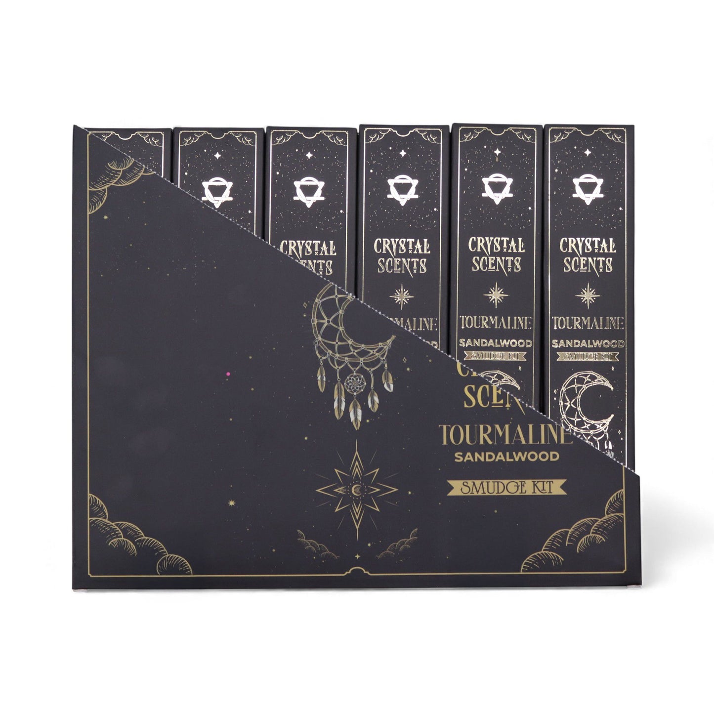 Sandalwood Smudge Incense with Tourmaline – Grounding Ritual Aroma Set