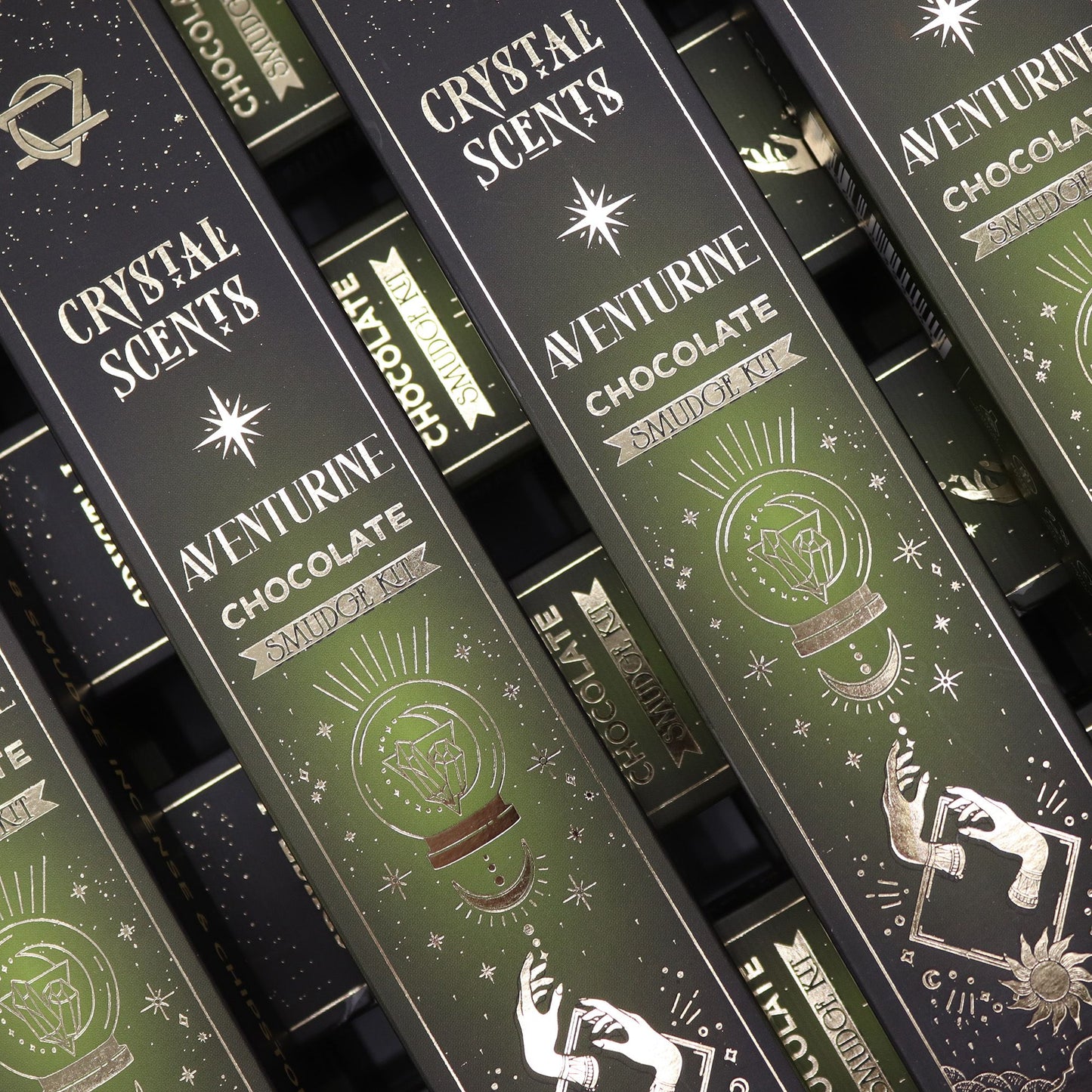Chocolate Smudge Incense with Aventurine – Warm Sweet Ritual Aroma Set