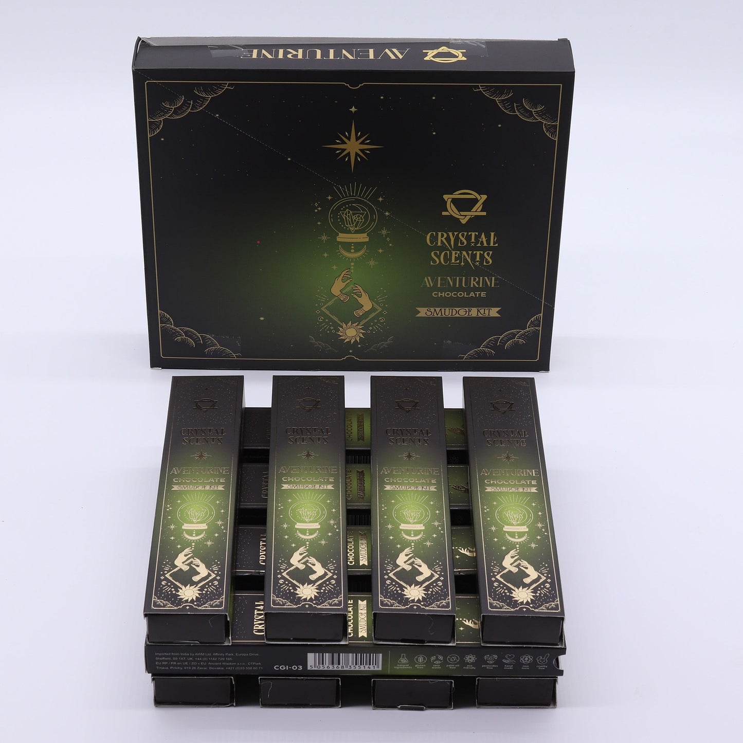 Chocolate Smudge Incense with Aventurine – Warm Sweet Ritual Aroma Set