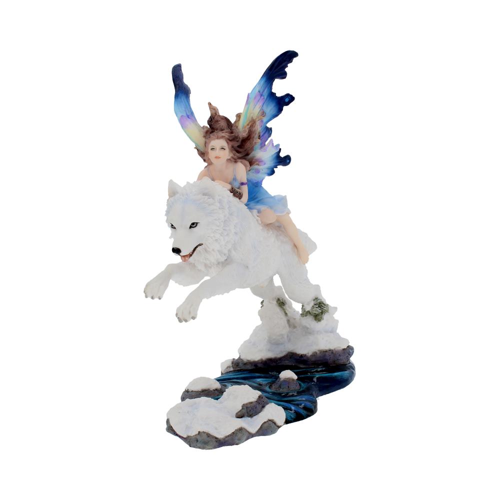 Nemesis Now Free Spirit Fairy & White Winter Wolf Figurine 23.5cm