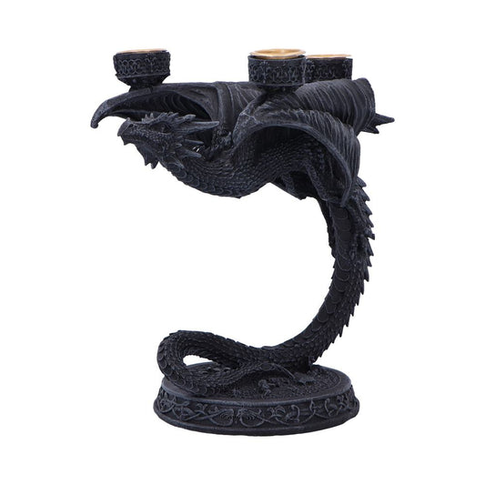Gothic Dragon Candle Holder – Black Fantasy Triple Candle Stand