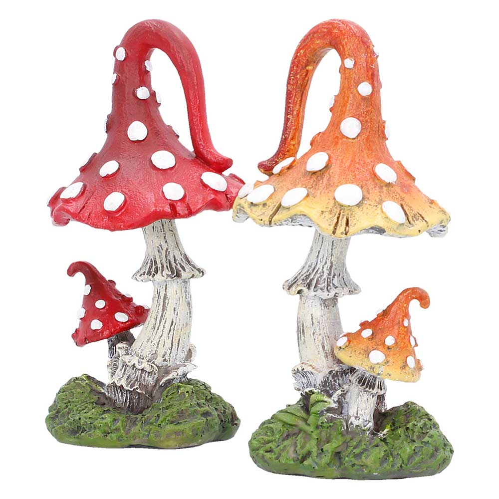 Whimsical Mushroom Fantasy Sculptures – Set of 2 - 12.5 cm