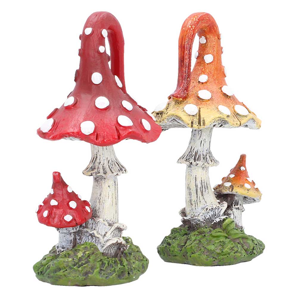 Whimsical Mushroom Fantasy Sculptures – Set of 2 - 12.5 cm