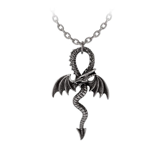 The timeless Egyptian ankh, a sacred emblem of everlasting life, intertwines with the fierce spirit of a medieval dragon. This enchanting pendant, where the dragon shapes the ankh, serves as a magical talisman that invites curiosity and whispers ancient secrets. A rare fusion of myth and mystery, perfect for those drawn to the arcane.
