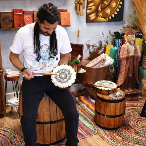 20cm Mandala Shamanic Drum – Sacred Sound Healing Instrument