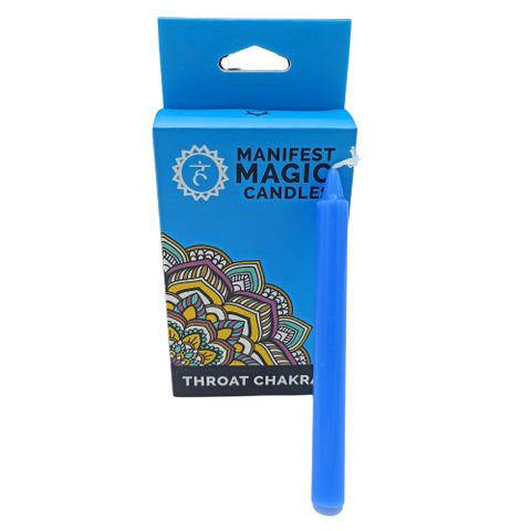 The Manifest Magic Candle is a powerful ally for those seeking to spark their intentions and deepen their spiritual path. Each candle is carefully crafted and charged with purpose, perfect for meditation, ritual work, or creating a sacred, calming space. The Throat Chakra Candle, designed to ground you firmly in the here and now, radiates stabilizing energy that nurtures security and balance. Ignite it to reconnect with your foundation, draw forth inner resilience, and build a strong base for your manifesta