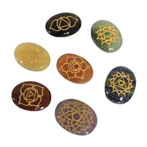 Awaken your energy and align your spirit with this beautiful Chakra Crystal Healing Set. Lovingly sourced from Ancient Wisdom Dropshipping, this esoteric pouch contains 7 large oval chakra stones, each one attuned to the energy of a specific chakra.

Whether you're new to energy work or a seasoned practitioner, this set offers a powerful way to balance, realign, and cleanse your body’s subtle energy centers. Each stone resonates with one of the seven chakras, supporting spiritual awareness, emotional clarit