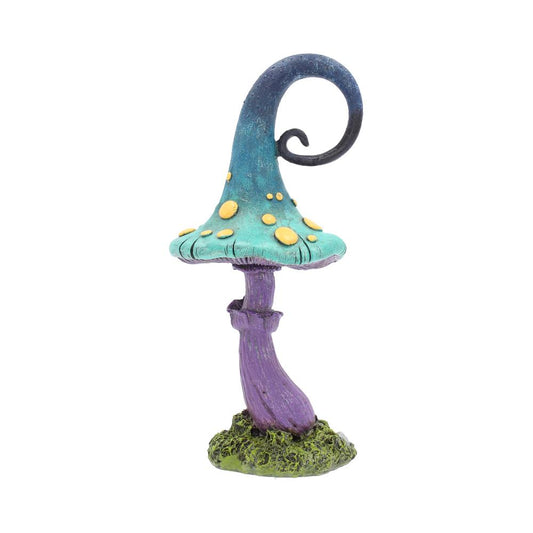 Enter the Fairy realm with this beautifully decorated Fairy-tale toadstool from alternative brand Nemesis Now. The curled, ombre cap transforms from deep indigo to sky blue and ends on a light teal colour, covered in bright yellow spots. The pale lilac stem has a striped texture that mirrors that of the common Fly Agaric Toadstool.