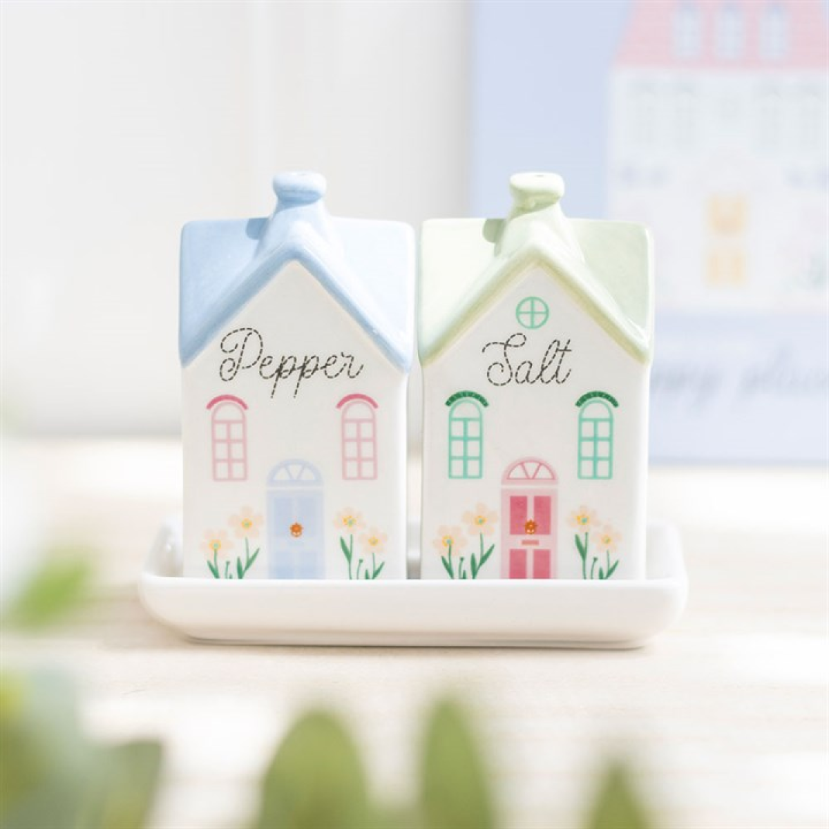 Pastel House Salt and Pepper Shakers – Quirky Townhouse Set