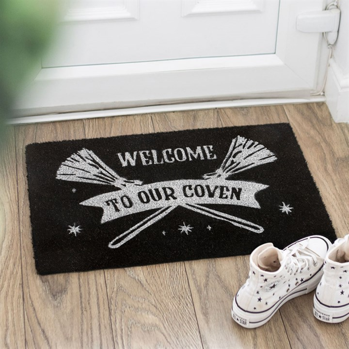Welcome to Our Coven Doormat – Black Witchy Coir Door Mat