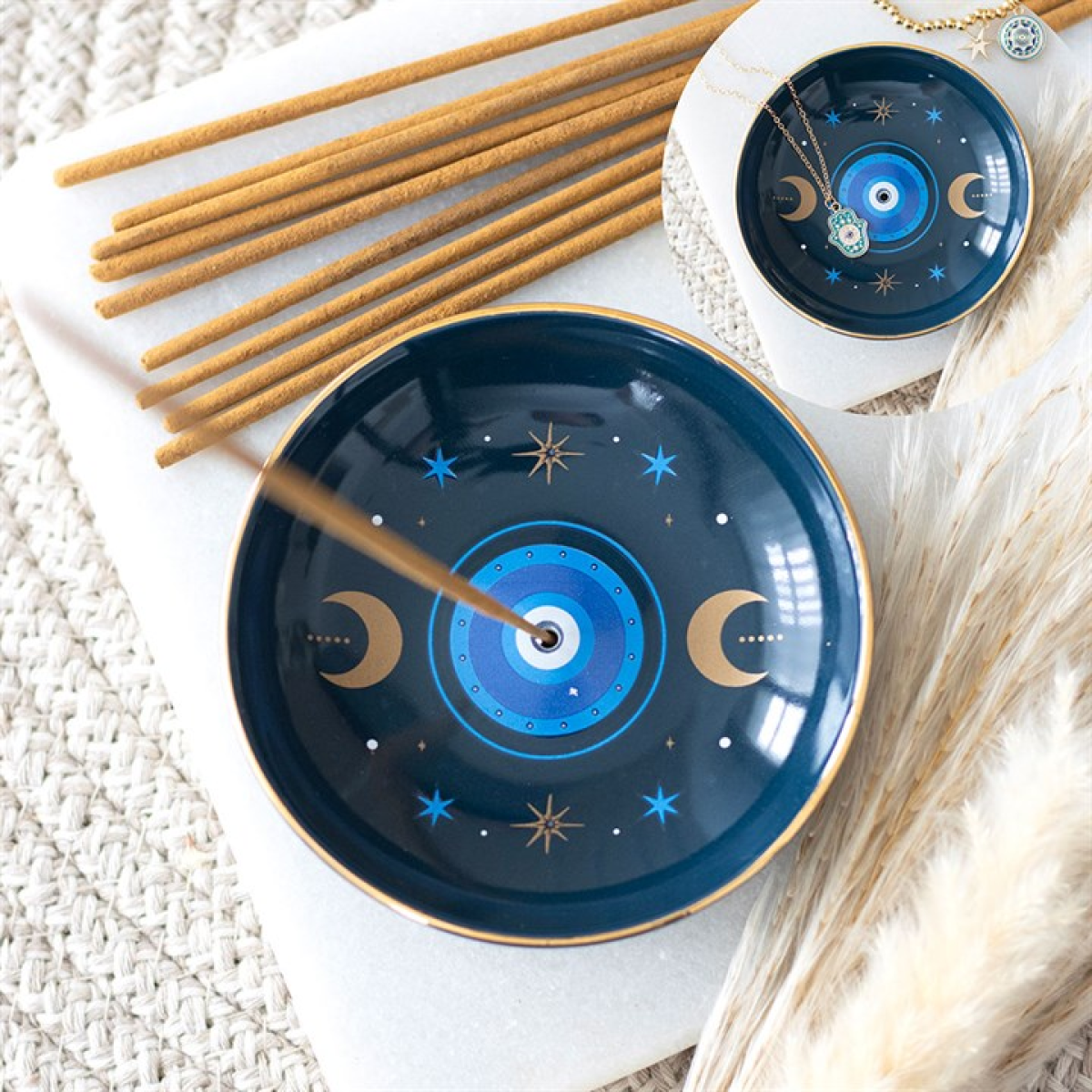 Blue All Seeing Eye Incense Holder – Mystical Ceramic Decor