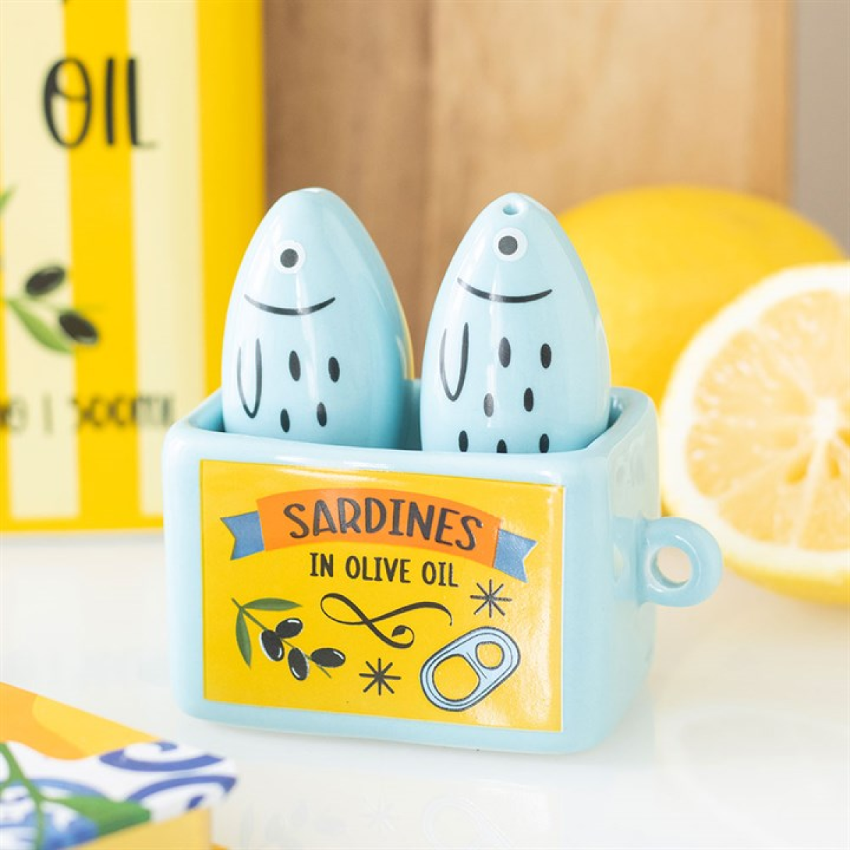 Sardine Salt and Pepper Shakers – Ceramic Coastal Kitchen Set