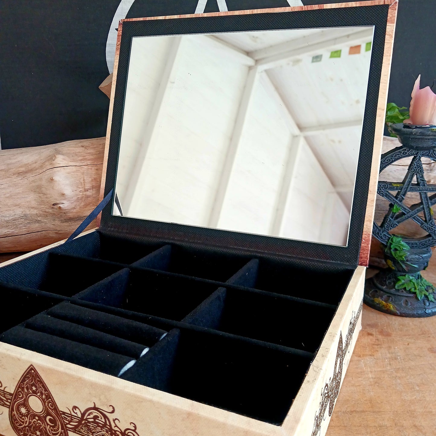 Antique Spirit Board Jewellery Box – Gothic Ouija Storage Case