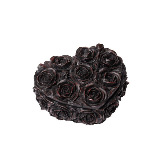Alchemy Gothic – Rose Heart Trinket Box

Unlock the magic of memory with this beautifully sculpted trinket box by Alchemy Gothic. Shaped like a heart and wrapped in delicate rose detailing, this box whispers tales of passion, loss, and sacred secrets.

Its matte black finish adds a moody elegance, perfect for adorning your altar, vanity, or gothic boudoir. Lift the lid to reveal a deep, heart-shaped base – ideal for storing rings, herbs, charms, or treasured keepsakes.

Crafted not just as décor, but as a v
