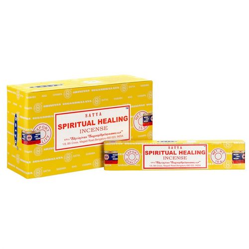 Discover the magic within this collection of 12 packs of Satya Spiritual Healing incense sticks. Crafted by skilled Indian artisans, these enchanting sticks are designed to balance and uplift your energy. Each pack holds 10-12 vegan-friendly sticks, infused with a powerful aroma that invites harmony and spiritual renewal into your sacred space. Embrace the ancient art of incense and let the mystical fragrance guide your healing journey.