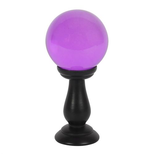 A powerful tool for fortune telling and scrying, this purple crystal ball also provides an eyecatching decorative piece for the home. Comes with a black wooden stand.