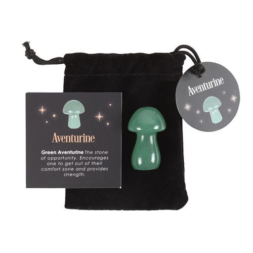 Harness the power of crystal healing with this Magical Crystal Mushroom crafted from polished aventurine. This beautiful stone promotes strength and bravery, making it a powerful tool for overcoming difficult tasks.