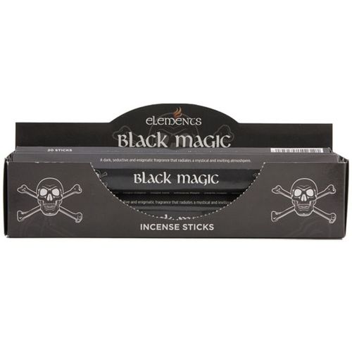 Discover the enchantment of six packs of Elements Black Magic incense sticks, each infused with the mysterious scent of Opium. Every pack holds 20 slender sticks, perfect for casting spells or creating a sacred atmosphere. Dimensions: H2.7cm x W24.5cm x D3cm; packaged size: H5.5cm x W25cm x D9cm. Embrace the magic in every breath.