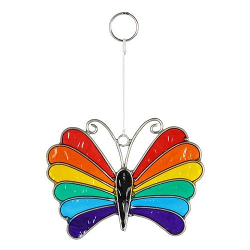 Transform your windows into portals of light and magic with the Rainbow Butterfly Suncatcher. Ethically sourced and crafted to capture the sun’s radiant energy, this delicate piece measures 13cm tall and 9cm wide, perfect for inviting vibrant rainbows into your sacred space. As sunlight filters through its colourful wings, it casts shimmering patterns that awaken the spirit and invite transformation, renewal, and joy. Ideal for those who walk the path of the mystical, this suncatcher serves as a daily remin