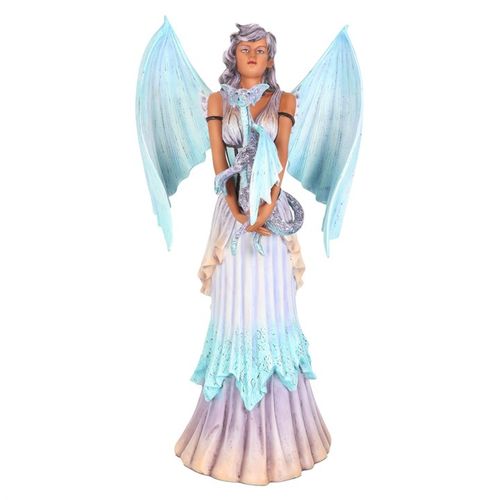 Inspired by Amy Brown’s enchanting ‘Dragon Keeper’ watercolor, this exquisite fairy figurine brings the magic to life with finely painted details that echo the original artwork’s charm. Crafted from resin with intricate sculpting, the purple and blue fairy cradles her beloved dragon, embodying the bond between mystical beings. A must-have for those drawn to fantasy and wonder, this officially licensed Amy Brown collectible invites a touch of otherworldly grace into your sacred space.