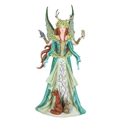 Inspired by Amy Brown’s enchanting ‘The Caretaker’ watercolor, this exquisite 46cm fairy figurine brings the magic of the forest to life. Crafted from resin with delicate painted details, this green guardian fairy embodies the spirit of protection over woodland creatures. A mystical treasure for those who cherish the unseen realms, it’s an officially licensed piece that invites wonder and reverence into your sacred space.
