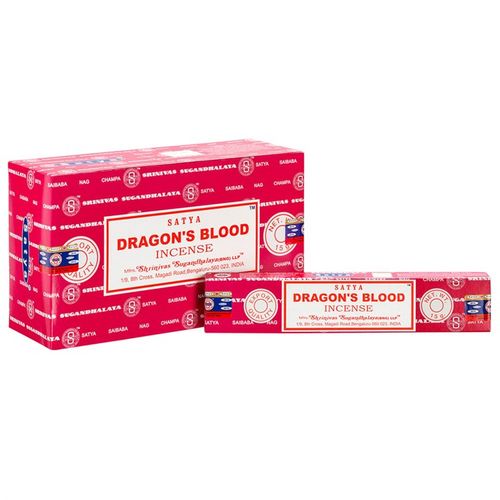 This box contains 12 packs of Satya Dragon's Blood incense sticks. This earthy scent is used to energise and is said to strengthen the aura against negativity. Satya incense are handmade by artisans in India using the highest quality ingredients. Each inner pack contains 10-12 vegan friendly incense sticks.