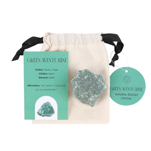 Green aventurine stones are believed to ease anxiety and are often embraced in crystal healing rituals. Tap into its mystical energies to calm your spirit and boost your self-assurance. Each stone arrives nestled in a cotton drawstring pouch alongside a matching information card. Due to its natural origin, the size, shape, and hue of each crystal will be uniquely different.