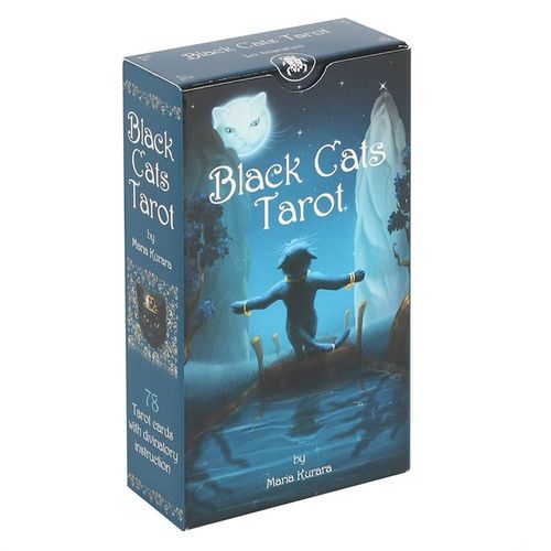 Discover the Black Cats Tarot Cards, a 78-card deck infused with the enigmatic spirit of the Black Cat. Crafted by Maria Kurara, this set includes a detailed guidebook to help unlock the deeper meanings of each card. Perfectly sized at 12.5cm by 7cm by 3cm, both the cards and their packaging are designed for easy handling and storage. Embrace the mystery and wisdom these cards offer on your divination journey.