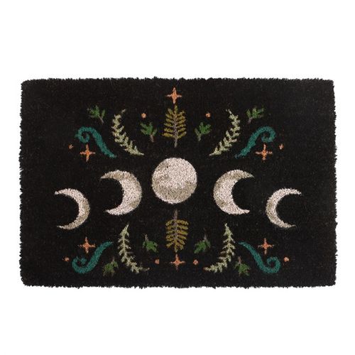 Invite loved ones into your enchanted sanctuary with this spellbinding doormat. Showcasing an ethereal moon phase motif surrounded by enchanted flora, it sets a mystical tone at your doorstep. Please note, the design may fade under harsh weather conditions, so it’s best suited for covered or indoor spaces.
